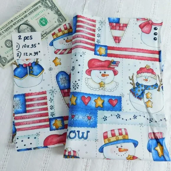 Christmas Holiday Fabric Lot 2.5 pounds Blues 22 pcs, Scraps & Yards Quilting - Picture 10 of 16